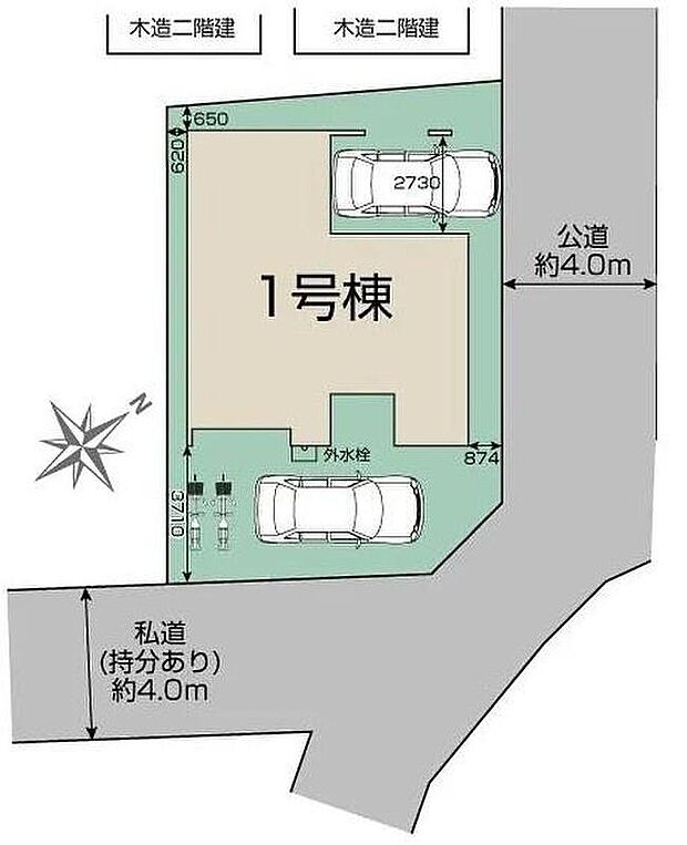 陽光と風の心地よさを感じる角地のお住まいです。カースペースは２台分！前面道路は車通りが少ないため、駐車の際にも慌てることがなく安心です♪