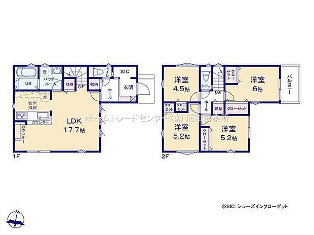 (1号棟)、価格5099万円、3LDK+S、土地面積100m2、建物面積94.8m2