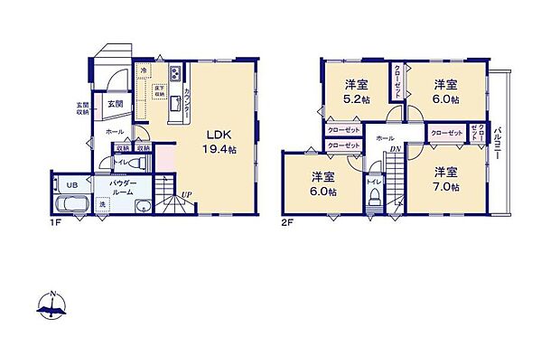 (1号棟)、価格4799万円、4LDK、土地面積102.33m2、建物面積105.16m2