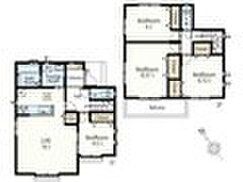 【4LDK】☆主寝室は8.37帖でゆったり☆
２階の居室3部屋を6帖以上の広々空間を確保しました！
主寝室は8.37帖ありバルコニーに面して開放感もあります♪