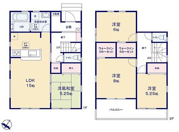 【4LDK】◇リビングと和室の間の引き戸を開ければ20帖超えの大空間が広がります♪
◇収納力豊富なウォークインクローゼットを2カ所設置！お部屋がスッキリ片付きます♪
◇2部屋から行き来できるバルコニー♪