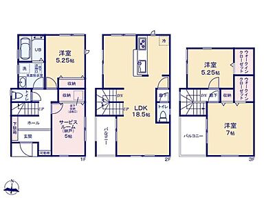 ☆豊富な収納で空間がすっきり☆
全居室にしっかり収納を備えました。2部屋にWICがございますので、衣類や大きな荷物も片付きます！季節物や思い出のお品も大切に保管できます♪ 