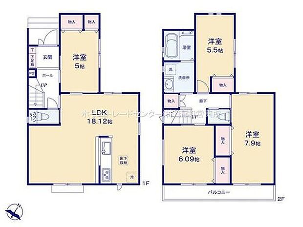 【4LDK】☆主寝室は7.9帖でゆったり☆
南向きの主寝室は、7.9帖あり大型のクローゼットがついて広々した作りになります♪また、バルコニーに面して開放感もあります♪