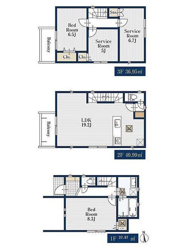 【2LDK+2S】☆全室南向き☆
全ての居室が南向きとなり明るい空間となります。リビングは19.2帖のゆとりの空間で2階なので視線も気になりません♪
