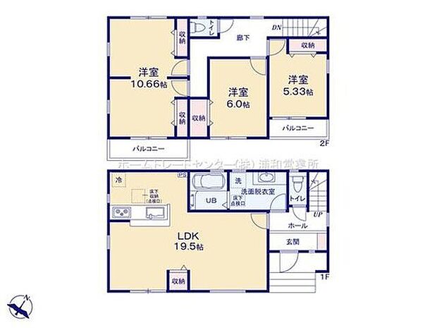 【4LDK】☆19.5帖の大型リビングを設置☆
南向きの大型のリビング光と風を取り入れられ、解放的で心地良い空間となります♪