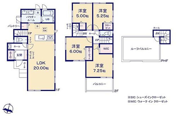 【4LDK】水回りがまとまっているので家事動線がスムーズな間取り!玄関入ってすぐの、ミニ手洗いは外出から帰ってきてすぐ洗えるのは便利☆対面式キッチンとリビングイン階段はご家族のコミュニケーションが取れそうですね♪