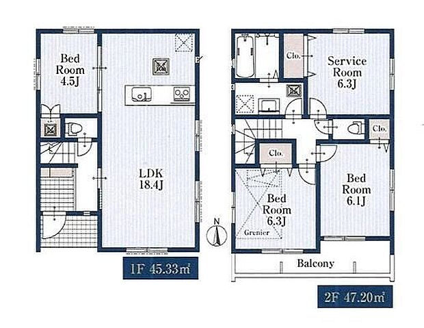 【3LDK+S】キッチン横に1部屋あるので食材庫や作業部屋として使っても◎2部屋から行き来ができるバルコニーでお洗濯時も便利☆6.3帖の納戸は窓も収納も付いているので居室としてもお使いいただけます！