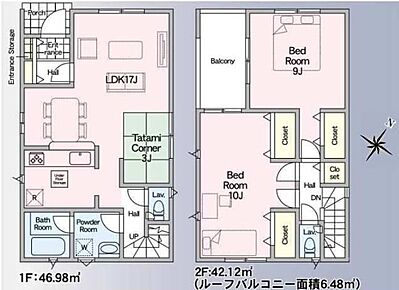 ☆2階に居室部屋☆洋室を2階に集約し、プライバシーにも配慮した間取りプラン♪10帖の居室は2ドア1ルームタイプに設計しており、将来的に分割も可能です※有償対応 