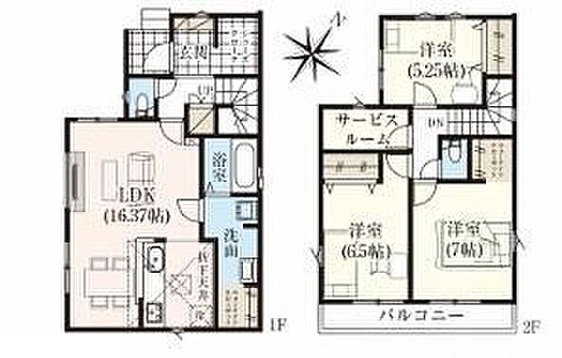 【3LDK+S】WIC×2カ所+SIC完備!玄関横のシューズクロークには、お部屋には持って入りたくないアウトドア用品の収納も可能です。2Fの納戸はこたつも扇風機もポンポンしまえてリビング用品などしまえて便利です♪