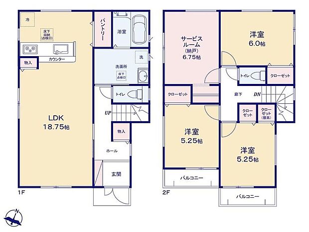 【3LDK+S】☆パントリーを設置☆
まとめ買いしても置き場所の心配いらずのパントリーを採用♪
ホール、LDKなど使いたい場所に収納が付いているので活用できお部屋もスッキリ☆