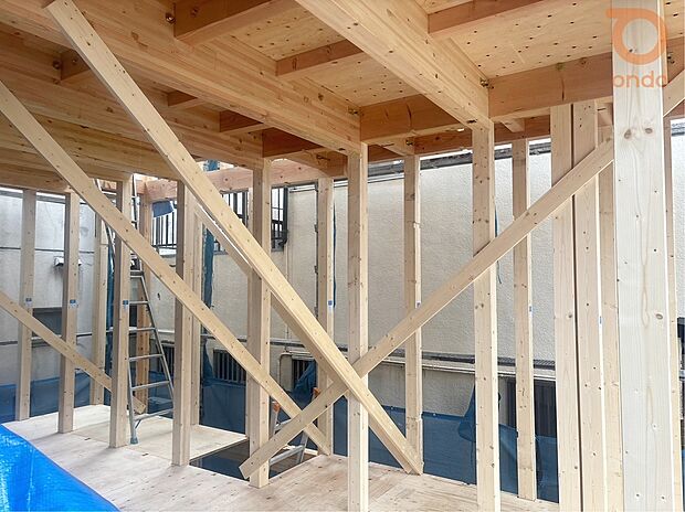 【【現地外観写真】】＼モデルハウス建築中！！／完成をお楽しみに・・・♪