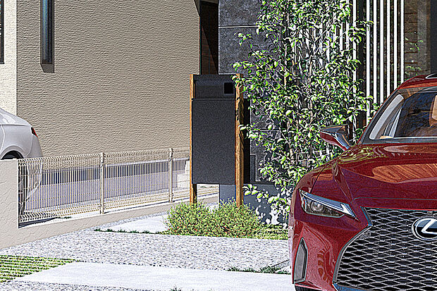 【宅配ボックス付機能門柱】