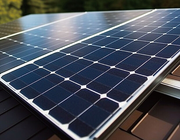 【太陽光発電】太陽光発電で創エネ。太陽の光エネルギーを吸収して直接電気に変えるクリーンなエネルギーでさらなる省エネに貢献します。