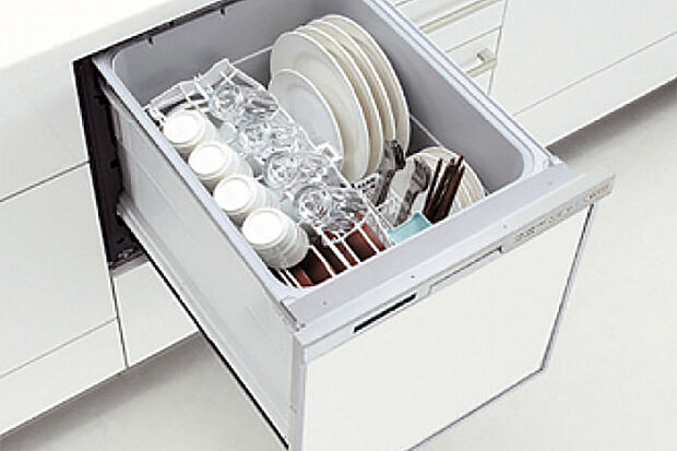 【【食器洗い乾燥機】】水圧で伸びる2段式ノズルで、上部からもシャワーを拡散。庫内の食器すみずみまでしっかり洗い落とします。