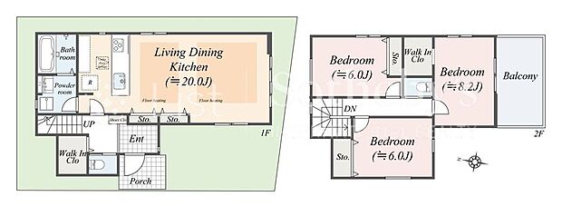 【3LDK】【1号棟】備蓄倉庫面積1.86m2含む。図面と異なる場合は現況を優先。