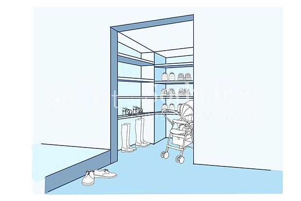 【その他】■SIC■(4号棟)玄関にはシューズインクローゼット付き♪ベビーカーやゴルフバッグ、お子様の外遊びのおもちゃもすっきり収納♪