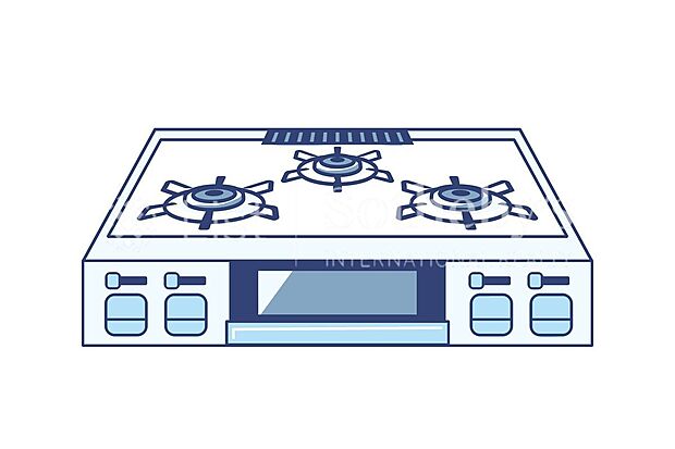 【その他設備】同時に複数調理できて時短になる3口コンロ仕様。忙しい暮らしでも手際よく料理がはかどります。