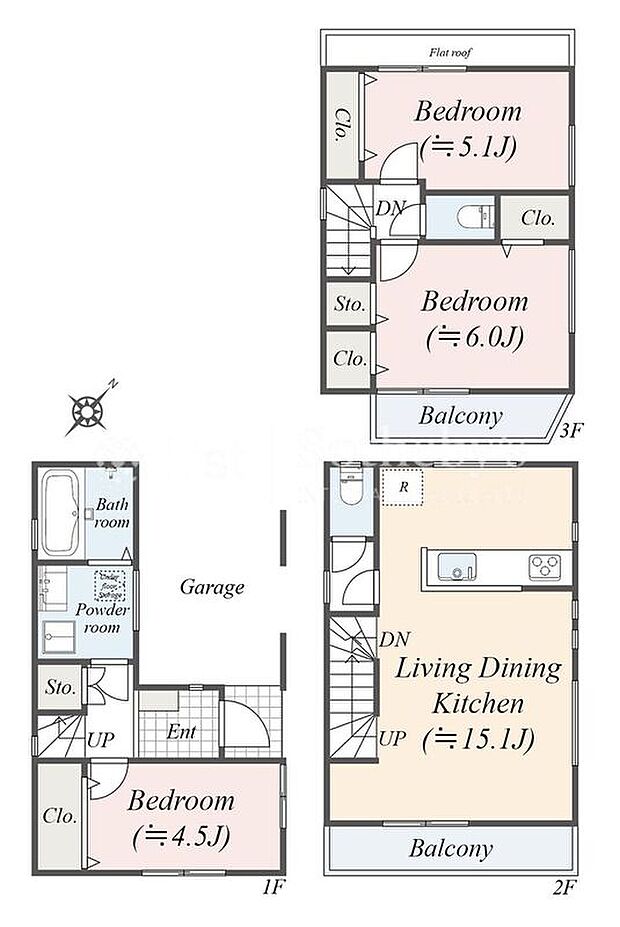 【3LDK】※図面と異なる場合は現況を優先