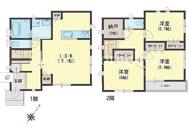 【3LDK+S】※図面と異なる場合は現況を優先。