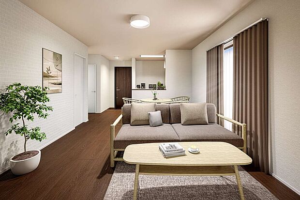 【【ワンフロアでつながる暮らし】】家族とのコミュニケーションが自然に生まれる平屋ならではの間取り。お子様やご高齢の方も安心のバリアフリー設計。