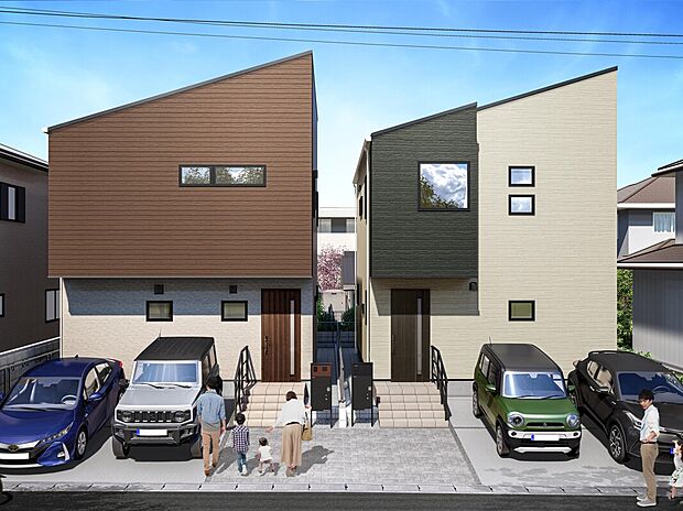 【建物プラン例】シックなツートンカラーと洗練された造形美！ご家族のこだわりを叶える参考プランです。