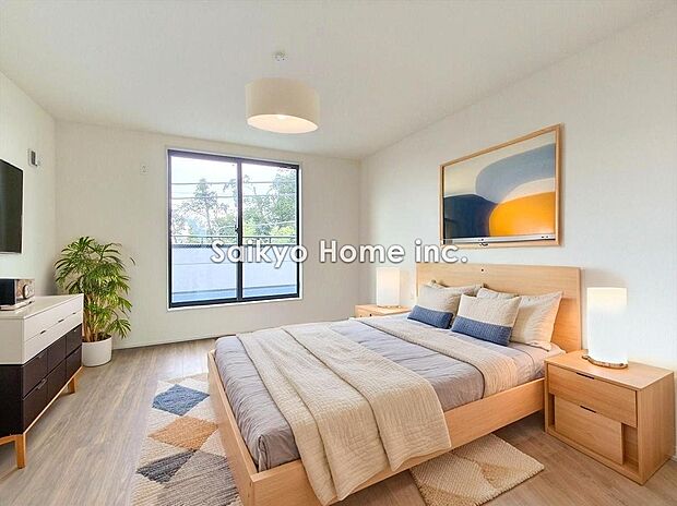 【居室】明るく開放感のある洋室。十分にお一人で快適に過ごせる空間となっております。趣味や勉強などに励めます。
※家具等はCG加工しております。