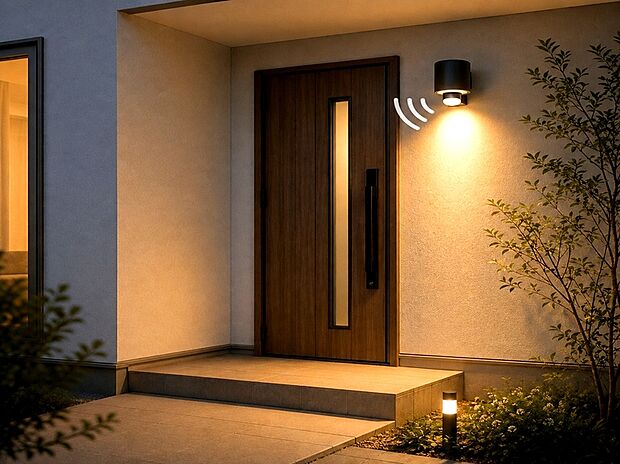 【【人感センサー付玄関灯】】利便性・節電・省エネ・防犯性を兼ね備えた人感センサー付きで安全性と快適性を大幅に向上します。