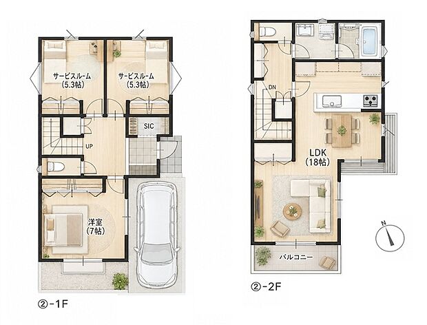【2区画】1LDK+2S 建物価格1870万円 建物面積93.15m2