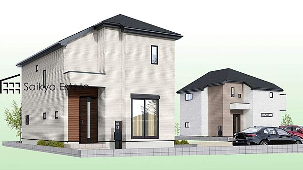 【外観完成予想図（4・6号棟）】ZEH水準仕様の省エネ住宅！国が定めた住宅性能表示制度7項目において最高等級を取得！耐震性や建物の劣化軽減、ホルムアルデヒド対策が施された安心な邸宅です。（6号棟完成予想図）