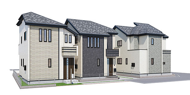 【完成予想図】各棟広々LDK×収納付き居室3～4部屋！WICやパントリー、リビング収納など収納豊富！