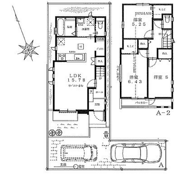 【建物プラン例(間取り図)A号地】延床面積約80.93m2、参考建物価格1400万円より承ります。土地+建物参考プラン価格7690万円(税込)
