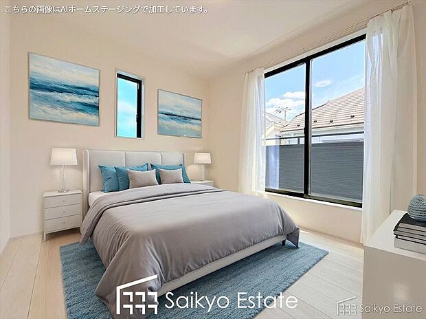 【洋室【施工例】】2面採光で明るく風通しも良好です！天気の良い日は是非窓を開けて空気の入れ替えをしてみるのはいかがでしょうか♪
