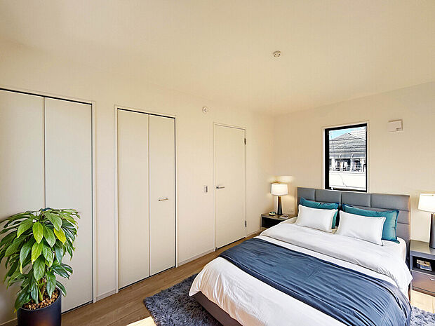 【施工例：Room】
全室2面採光、全居室収納付きでパーソナルスペースも開放的で快適な空間に保つことが可能。
