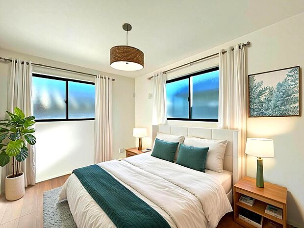 【Room 3号棟:5.87帖】
2面採光設計となっているので、明るく風通しの良い空間で過ごすことができます。
※本画像はCG加工により家具配置しております。実際の物件には家具は配置しておりません。