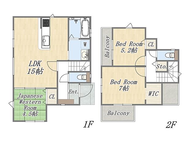 【【参考プラン】】建売では叶わないプラン・カラーセレクトのご相談が可能！
建物面積：79m2｜建物参考価格：2000万円