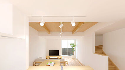 【建物完成イメージパース LDK：3号棟】