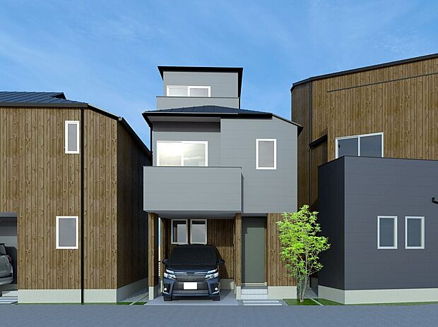 【【建物完成イメージパース】】長期優良住宅、設計性能評価書取得で安心して永く暮らせる住まいとなっております。