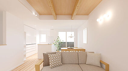 【建物完成イメージパース LDK：2号棟】