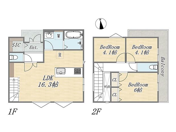 【【参考プラン:A号地】】Plan:3LDK+SIC+カースペース
建物面積:75.14m2
建物参考価格:2200万円