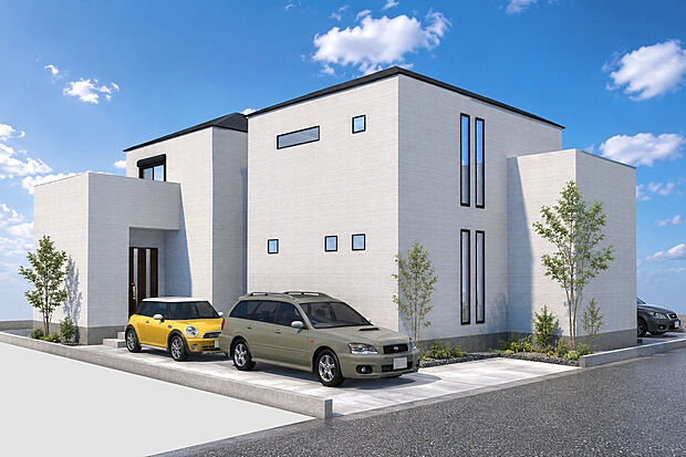 【【建物プラン例】】スーパー・コンビニ・ドラックストアも徒歩10分圏内に点在しており、気軽に買い物へ出掛けられる不便なく日々過ごせそうです。