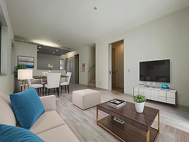 ■同社施工例_リビング
※本画像はCGで作成しており、実際に現地に家具は設置しておりません。また販売価格に家具は含まれません※