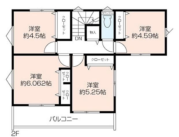 【4LDK】2階間取り