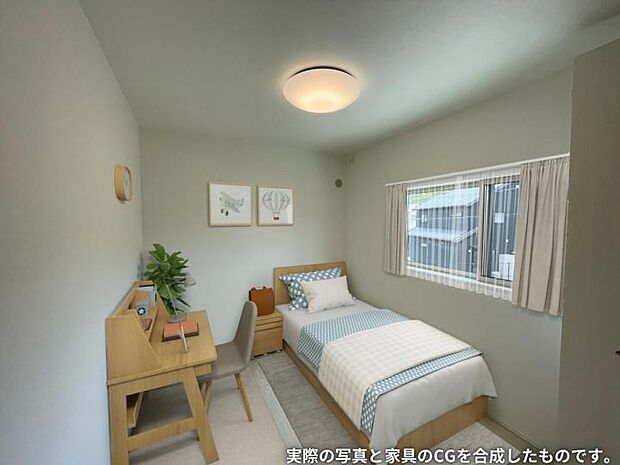 【洋室【8号地】(2024年6月撮影)】3部屋とも東側の明るい面に配置し、収納もそれぞれの部屋に配置し、片付けしやすいお部屋です。