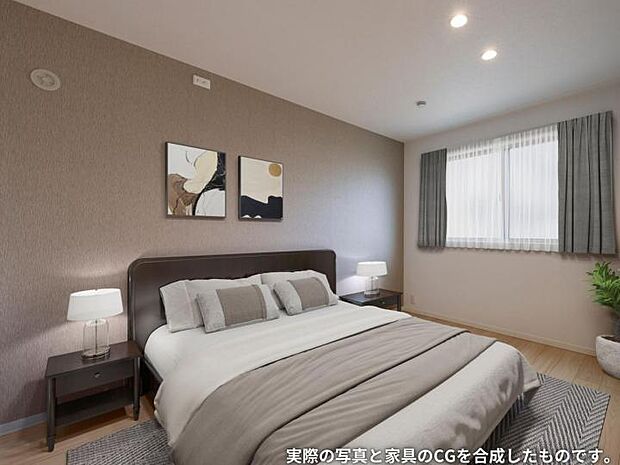 【主寝室【1号地】(2025年8月撮影)】広々としたウォークインクローゼット付きの主寝室