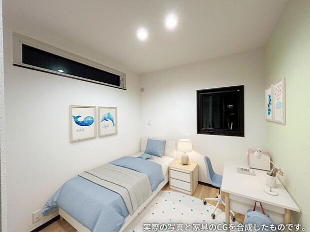 【洋室【3号地】（2025年3月撮影）】家具配置にも考慮して窓や建具をレイアウト、それぞれに収納付きで衣類もスッキリ片付きます