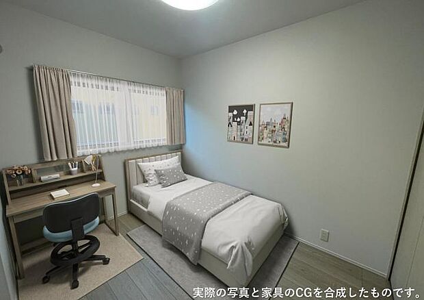 【洋室【2号地】(2026年6月撮影)】明るい色合いの洋室