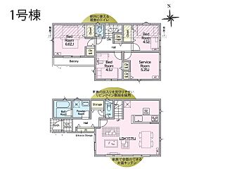 足立区花畑３丁目　第３７　新築一戸建て　全２棟　開放的な対面キッチン、家族がふれあう機会が増えるリビングイン階段のお家(572447) その他