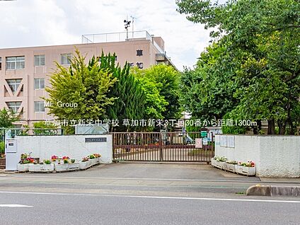 草加市立新栄中学校 1300m(17分)