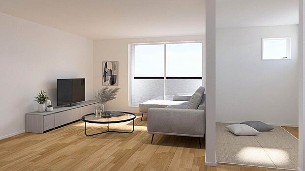 2階リビング・和室 完成予想CG ※家具は含まれません