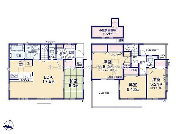 (１号棟)、4LDK、土地面積110.01m2、建物面積96.94m2